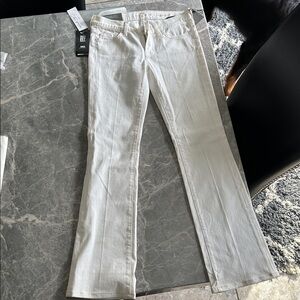 7 For All Mankind Women's Cream Boot Cut Jeans